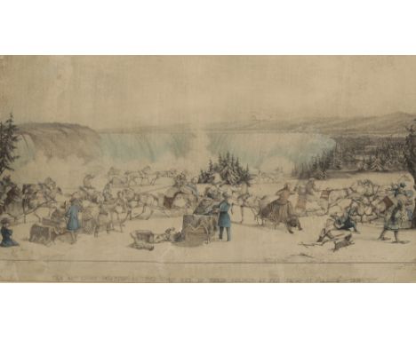 AFTER SIR RICHARD GEORGE AUSGUSTUS LEVINGE (1811-1884) 'The 43rd Light Infantry as they turn out in their sleighs at the Fall