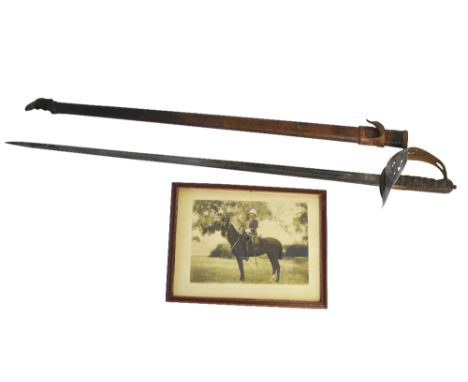 TWO VICTORIAN FIELD OFFICER'S SWORDS by Henry Wilkinson, Pall Mall, London, with original scabbard and a photograph of the ow
