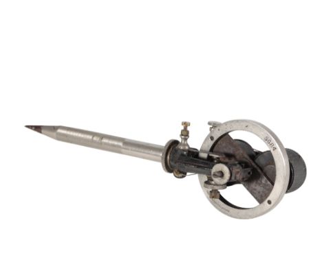 EDISON ELECTRIC PEN NO. 5684, the nickel-plated flywheel with a cast iron frame, decorated with a red line detail, the electr
