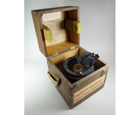 A WWII PERIOD RAF NAVIGATIONAL COMPASS ' Azimuth Circle No. 4 '. 6A/890 code to facia, model used in Lancaster and Halifax Bo