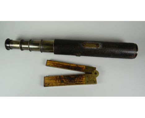 THE LORD BURY TELESCOPE BY J H STEWARD 106 Strand, London, the leather  set with plaque engraved The Lord Bury Telescope, Sol