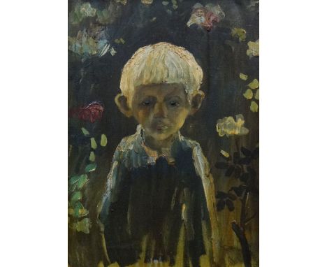 JOHN CHERRINGTON oil on canvas - portrait of a boy with light hair, 60 x 44cms Provenance and notes: please see Lot #77