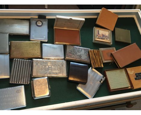 A collection of cigarette cases of various design including an Army Football Association box (a lot)