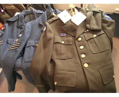 An American 8th Army Air Force jacket with attached label and two RAF jackets with shoulder badges and titles (3)