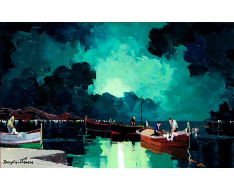 Cecil Rochford D-oyly John (1906-1993) - 'Dawn Fishermen'
Oil on panel, signed, approx 23x38cm, framed. (illustrated)
