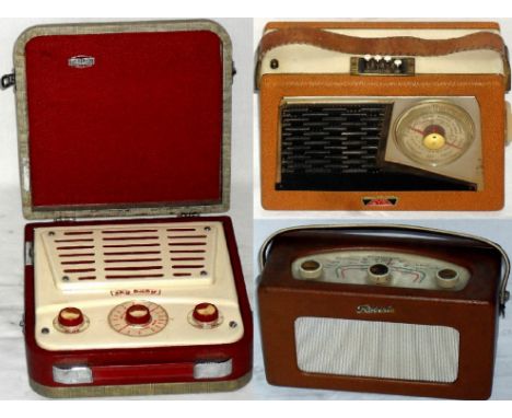 Three Portable Radios.
Includes Roberts first Transistor Radio the RT1 introduced in April 1958, a French LYR Radio from the 