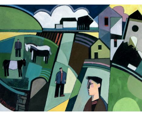 Peter Stanaway (British, b.1943) - 'Semi urban landscape'
Oil on panel, signed, approx 40x50cm, framed. (illustrated)
