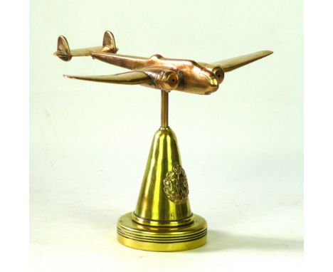 Early WWII period bronze model of a Hampden bomber
28.5cm wing span, mounted on a brass base made from a number five mark one
