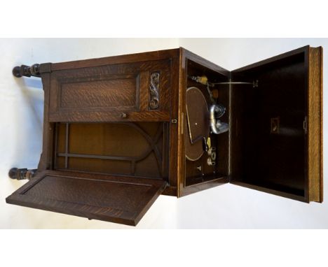 HMV model 163 Grand Gramophone.
oak cased double doors with Gothic fret grille c.1927-1931.
