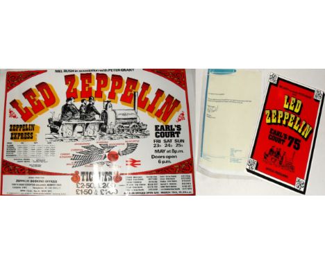 Rare Led Zeppelin Poster and Programme.
Poster and Programme for Led Zeppelin's legendary shows at Earls Court Arena in May 1