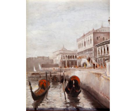 Marc Aldine (pseudonym of Antoine Bouvard Senior - French, 1870-1956) - 'Bacino di San Marco, Venice'
Oil on panel, signed 'M