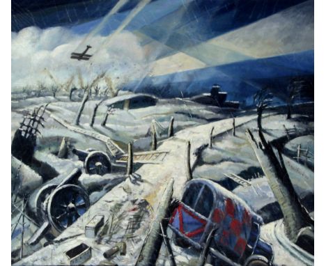 Paul Nash (British 1889-1946)- 'A Scarred Battlefield'
Oil on canvas, signed 'Paul Nash' and dated 1918, inscribed by hand to