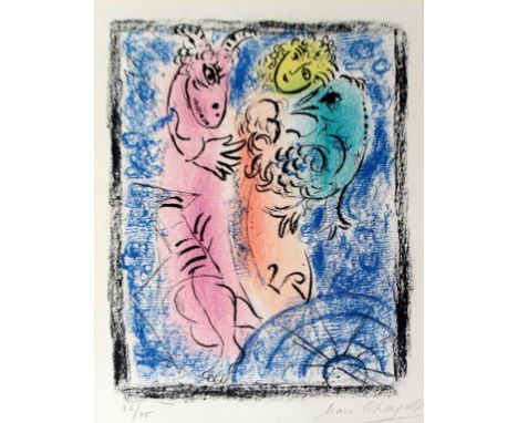 Marc Chagall (Russian/French, 1887-1985) - 'Woman with creatures'
Pencil signed limited edition colour lithograph, no 24/75, 