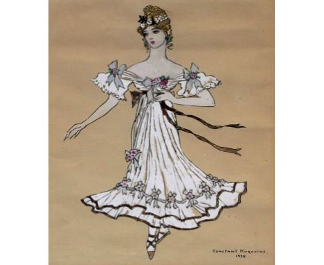 Constant Corovine (Russian, 20th Century) - 'Theatre costume design'
Mixed media, signed and dated 1935, approx 33x24cm, fram