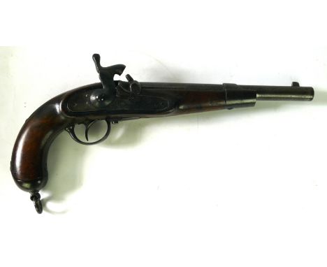 An Austrian percussion cap Lorenz model 1859 cavalry pistol
The 25cm barrel marked with proof marks JWP, the lock with safety