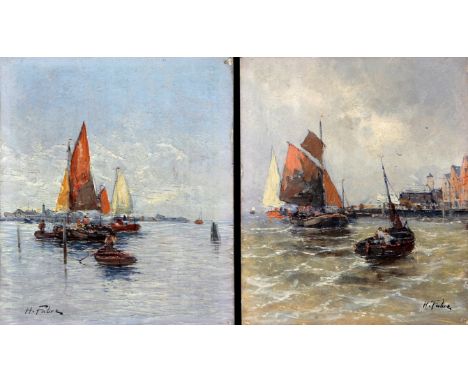 Henri Fabre (French, 1880-1950) - 'Fishing Boats in Harbour'
A pair of oils on panel, each signed, each approx 26.5x21cm (2)
