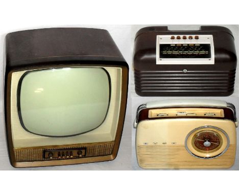 Two Radios and a Television by Bush (British Electronics).	
Includes the DAC10 Bakelite cased Radio manufactured between 1950