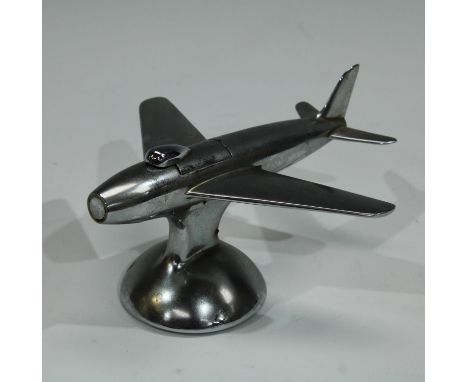 A Dunhill chrome cigarette lighter, modelled as an aeroplane, 16cm wide, registered design 872899