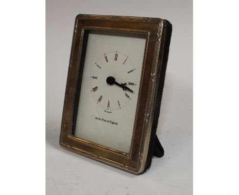 An Elizabeth II silver easel timepiece, retailed by Arthur Price, London 1994, boxed