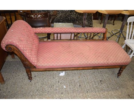 Late Victorian button upholstered chaise longue