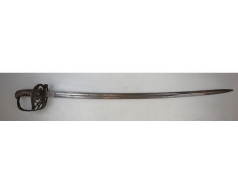 Victorian Queen's Rifles Volunteers regt officer's sword, faint etching still visible. No scabbard
