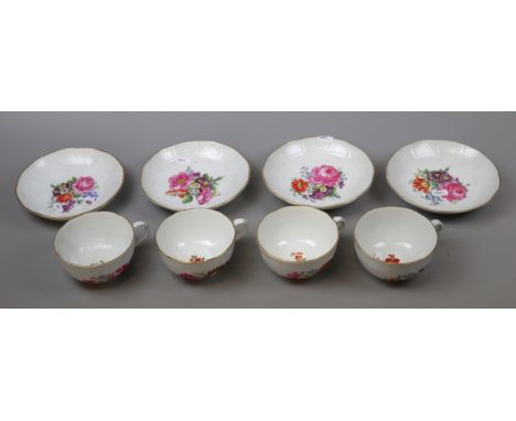 Fine German porcelain cups &amp; saucers 