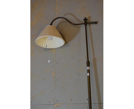 Bronzed metal adjustable column floor standing reading lamp 
