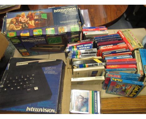 Quantity of Mattel Electronics Intellivision controllers and games 