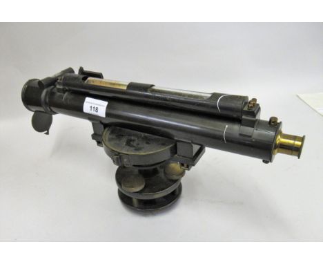 Early to mid 20th Century black anodised and gilt brass surveyors level 