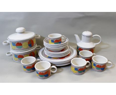 Collection of Midwinter tea and dinnerware, with Clarice Cliff melons design (24 pieces) 