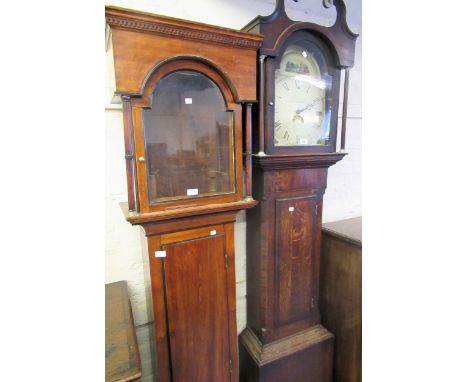 19th Century longcase clock, the painted  arched top dial with thirty hour movement inscribed Daniel Davies, Cheltenham, with