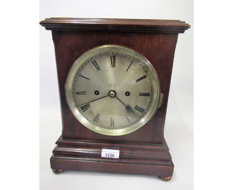 Early 20th Century mahogany bracket clock, the circular silvered dial inscribed ' Samuel Smith & Sons, 9 The Strand, London, 