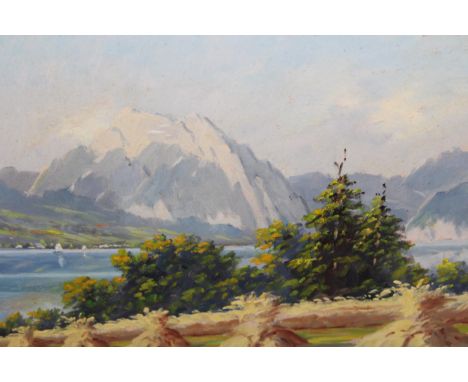 Karl Vukovic, oil on panel, ' Traunsee ', 19cms x 24cms, framedGenerally in very good condition with no visible damage or rep