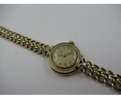 Ladies 9ct yellow gold Jaeger LeCoultre wristwatch with strapIntegral 9ct gold bracelet18g gross 