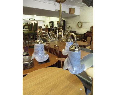 Christopher Wray brass chandelier with glass shades 