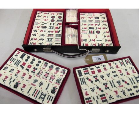 Bamboo and composite Mahjong set 