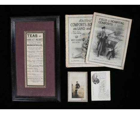 Works of art, to include a 1911 Teas of Great Merit Machnuahtan &amp; Co advertising leaflet, a 1914 Naval Officer photograph