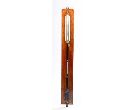 Hicks of London Marine barometer, circa 1861-1884, the brass and black case with a glazed top within an internal signed J J H