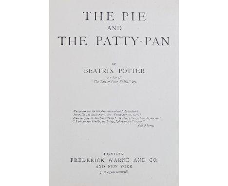 Beatrix Potter, The Pie and the Patty Pan, First edition 1905, Frederick Warne &amp; Co, red cloth binding 