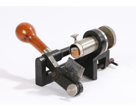 19th Century medical precision slicer, R Jung Heidelberg, with a turned handle and black painted body, boxed