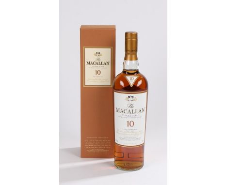 Macallan Single Malt 10 Years old Scotch Whisky, Sherry oak casks from Jerez Spain, 700ml, 40%, in carton 
