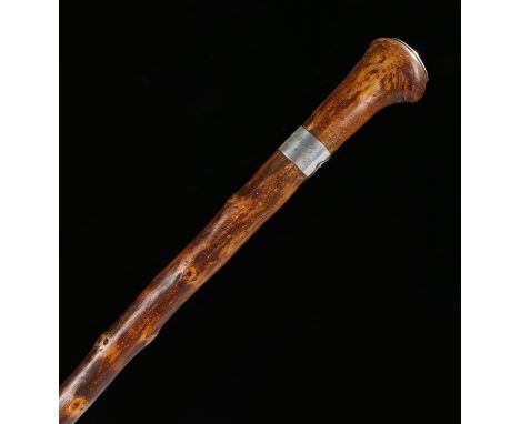 Hawaiian interest, a walking stick with a white metal cap and the text "Gorham D Gilman, Hawaii 1845 -To- H.P. McDonald M.J.F