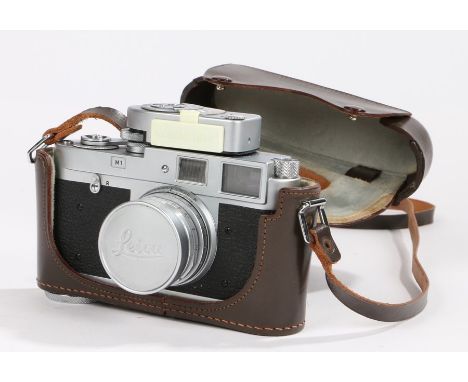 Leica M1 camera, together with the attached Leica light meter and case