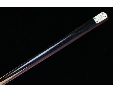 Snooker/billiard cue, with engraved plate "Con Stanbury cue - First Century 1922", numbered 17 to shaft, 145cm Provenance- Br