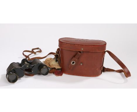 1930's Brooklands automobile and horse racing interest, a pair of Vergrosserung 12 x 32 cased binoculars, the case strap with