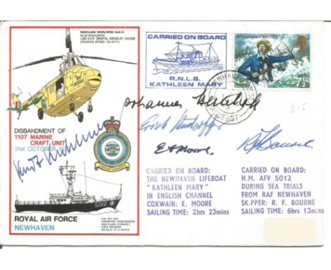 Luftwaffe aces Rudroffer, Steinhoff signed Royal Air Force Newhaven signed Disbandment of 1107 Craft Unit 31st October 1972 F
