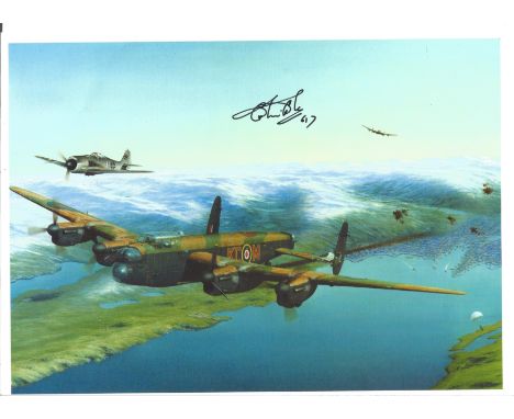 Colin Cole 617 Squadron Tirpitz Raid signed 12x8 colour photo of a famous Print. Good Condition. All autographs are genuine h