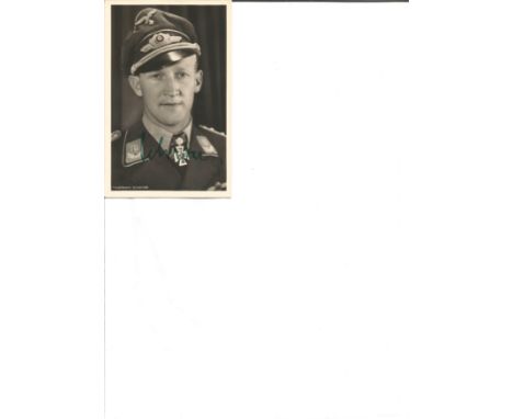 Werner Schroer KC OL S signed 6 x 4 wartime Hoffman portrait photo (12 February 1918 in Mulheim an der Ruhr - 10 February 198