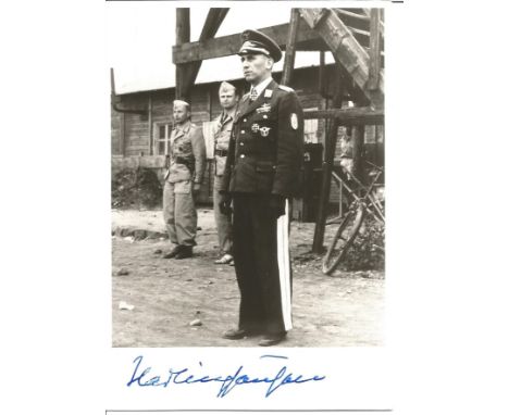 WW2 Luftwaffe fighter ace Martin Harlinghausen signed 6 x 4 inch portrait b/w photo in uniform. Good Condition. All autograph