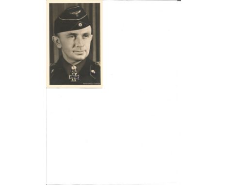 General Major Schultz signed WW2 vintage Hoffman postcard. Slight silvering and light tape marks to back Adelbert (sometimes 
